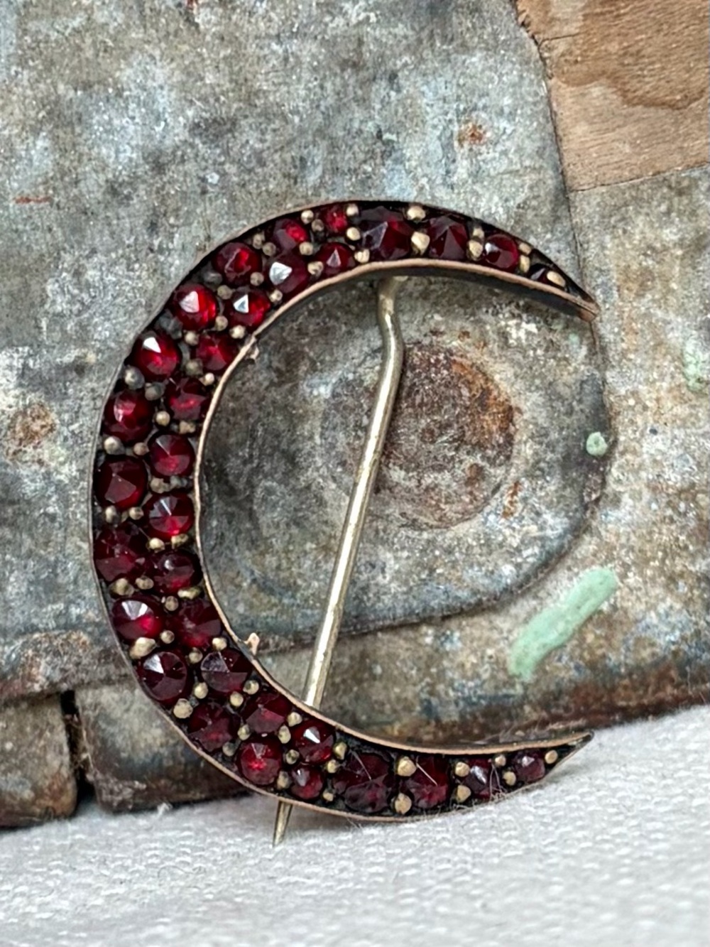 Antique Garnet Brooch Pin